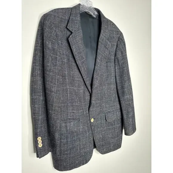 Vintage Barrister for Wallachs Pure Silk Tweed Blazer Made in USA large